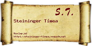 Steininger Tímea névjegykártya